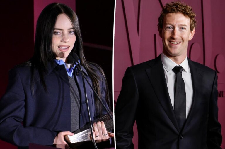 Mark Zuckerberg awkwardly reacts as Billie Eilish calls out billionaires
